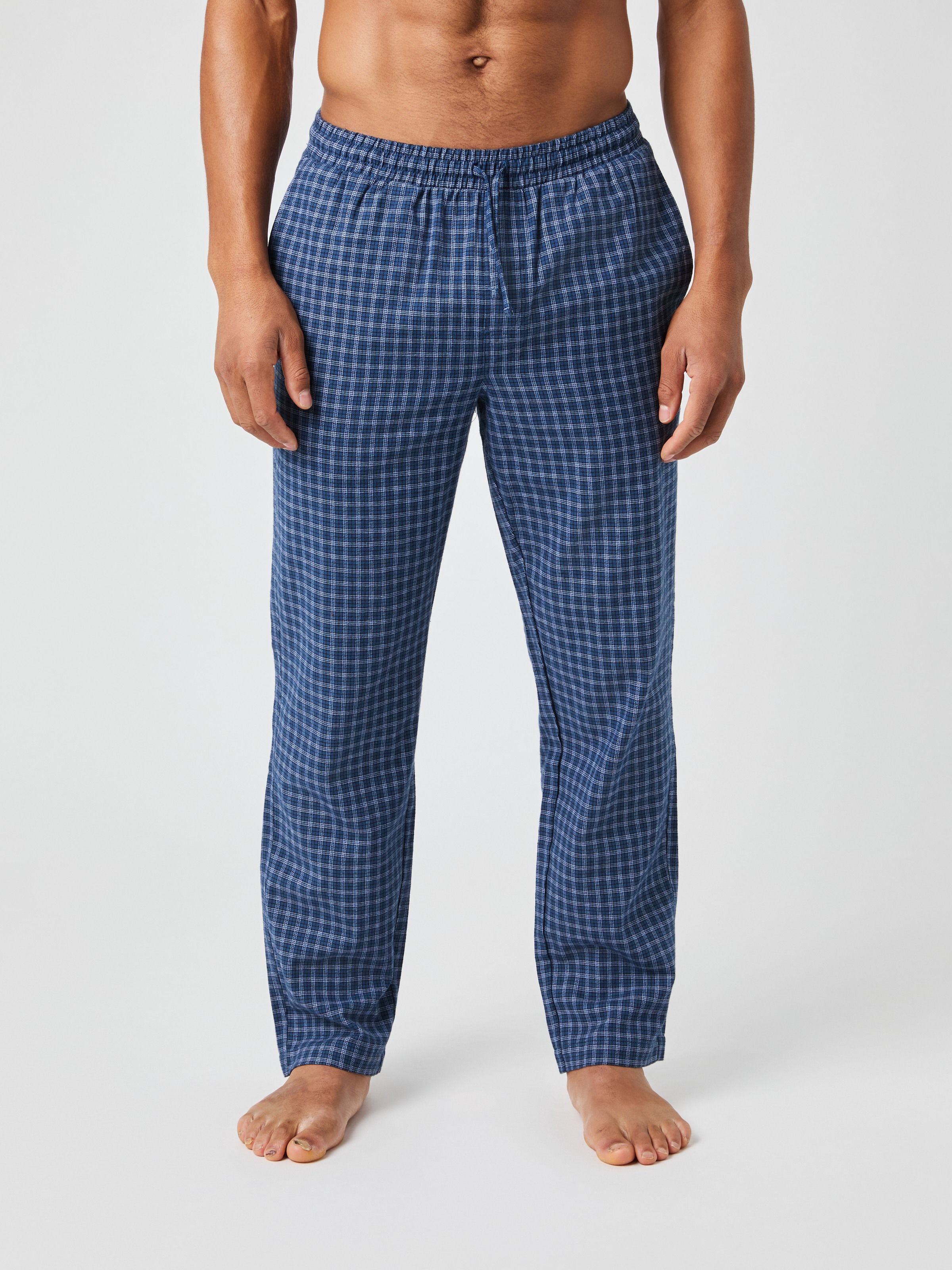 Cozy Men's Plaid Flannel Sleep Pants – Soft Cotton Blend, Big & Tall Sizes (XL, 2XL) Multi-Colored Plaid