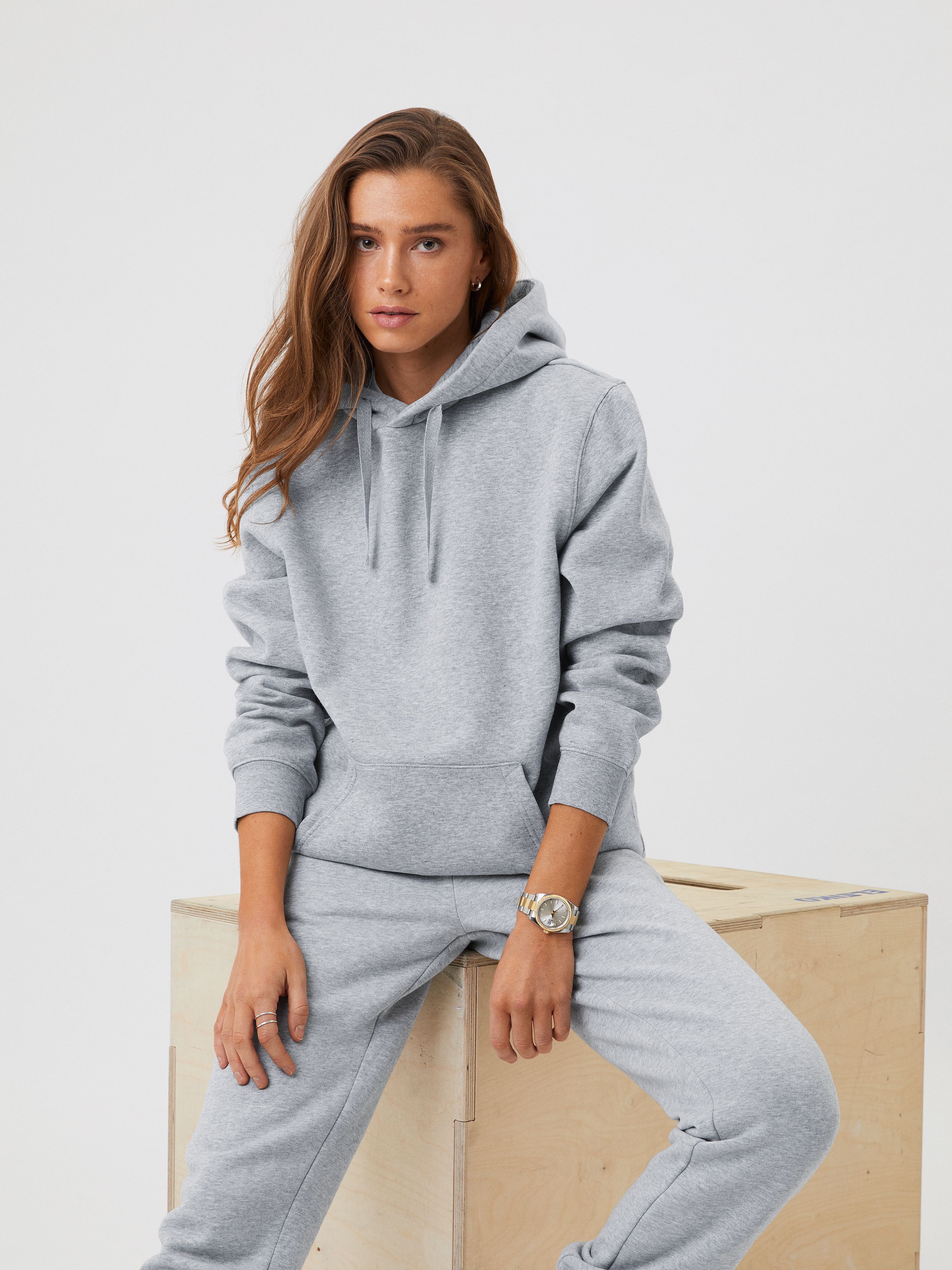 Centre Hoodie - Women - Light Grey Melange | Björn Borg