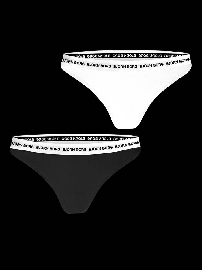 Björn Borg - Core Logo Thong 2-pack White / Black
