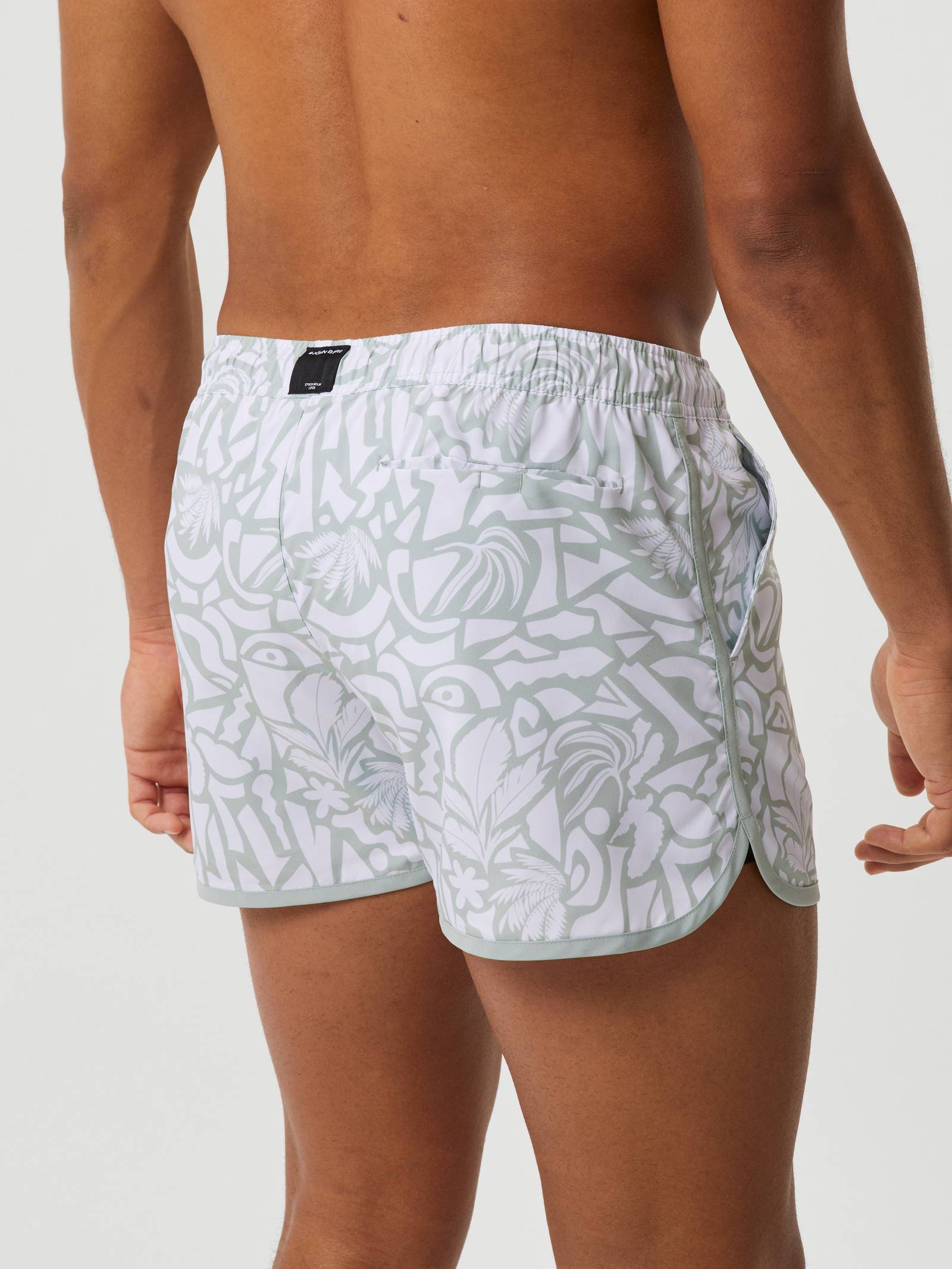 Borg Retro Print Swim Shorts image 3
