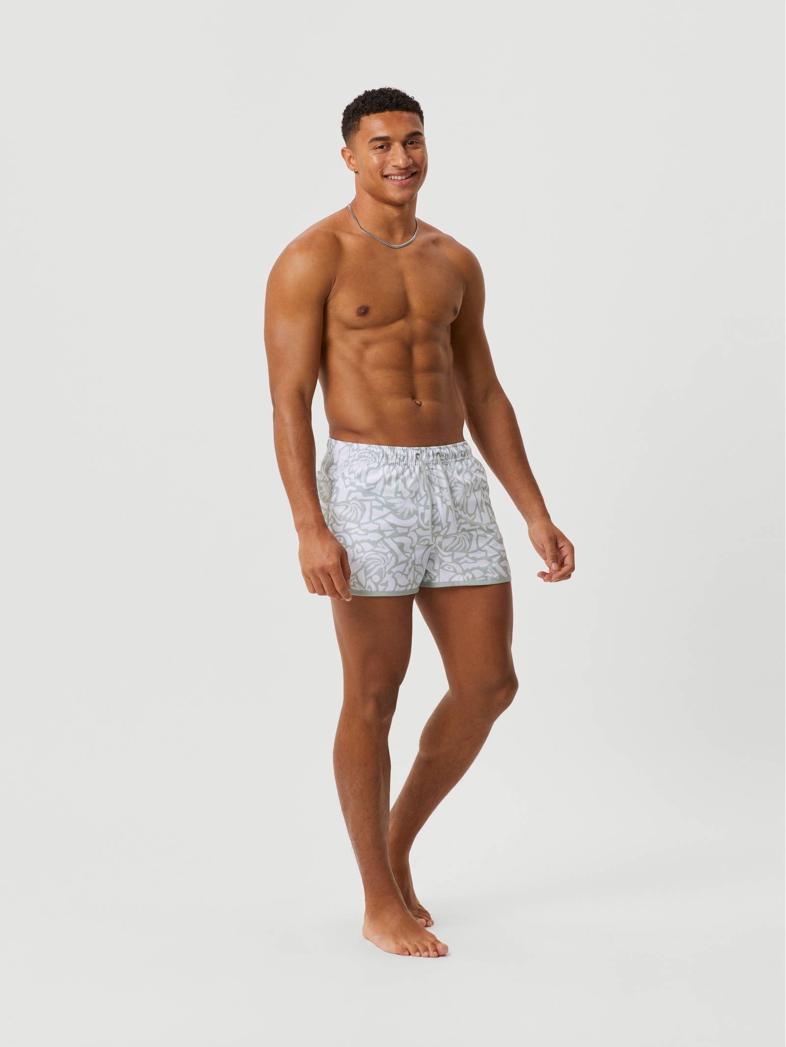 Borg Retro Print Swim Shorts image 1