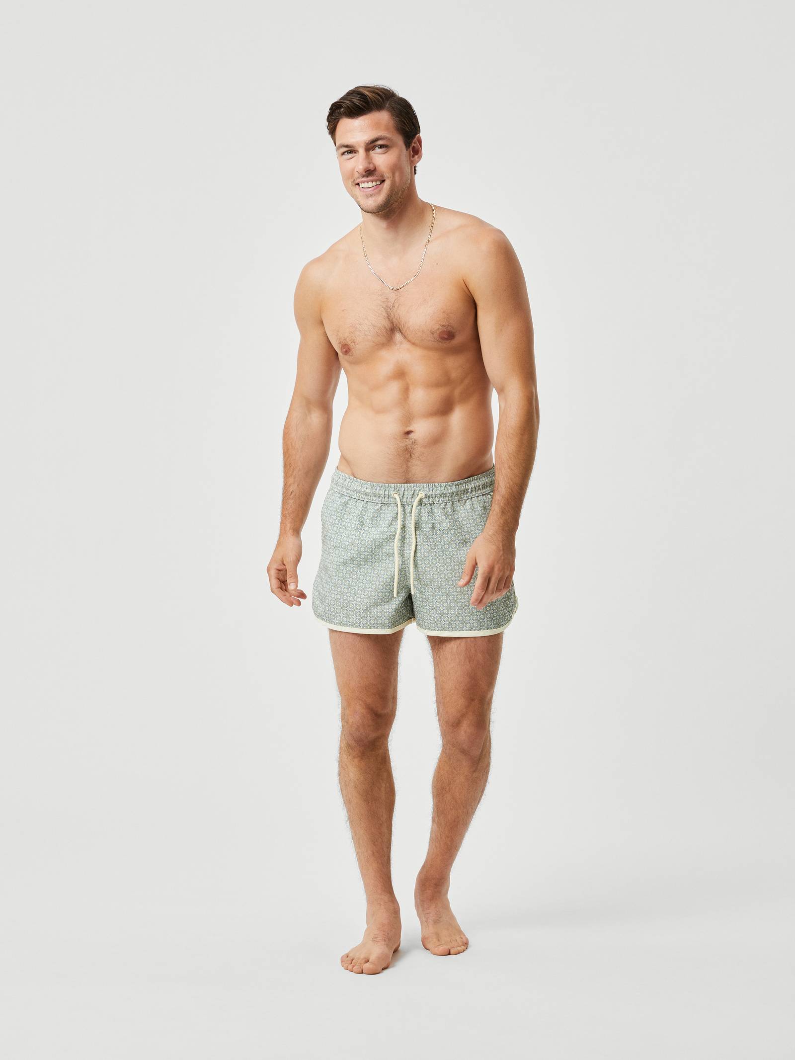 Borg Retro Print Swim Shorts image 1