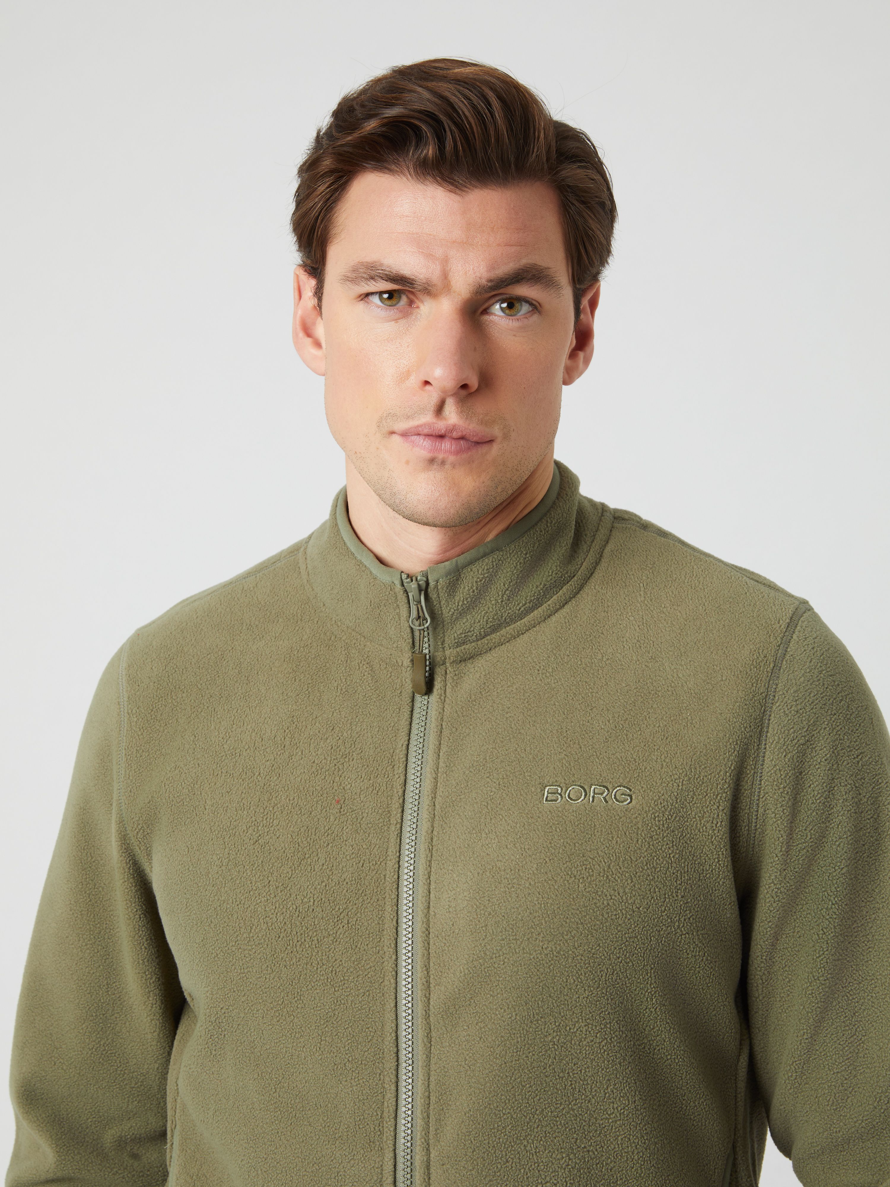 Borg Full Zip Fleece - Men - Deep Lichen Green | Björn Borg