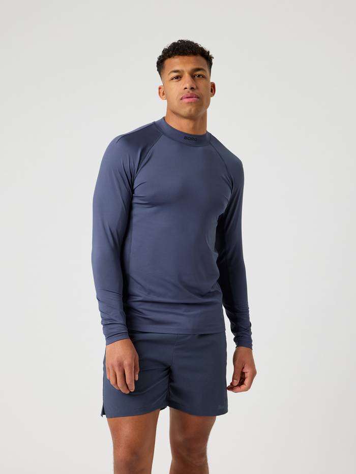 Borg Mock Neck Ls T-Shirt