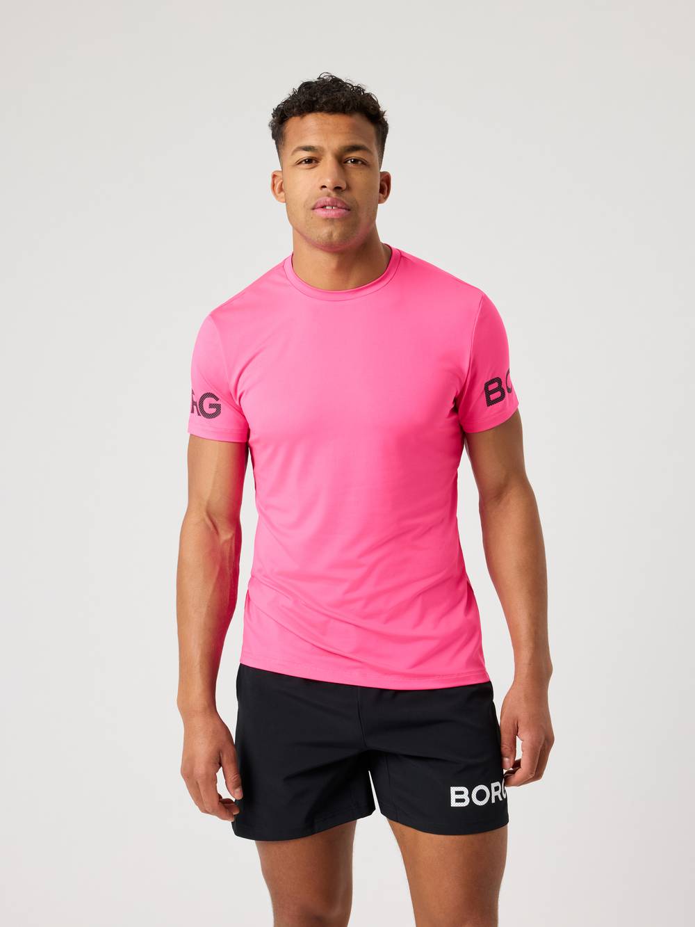Borg T-Shirt - Heren - Pink Glo | Björn Borg