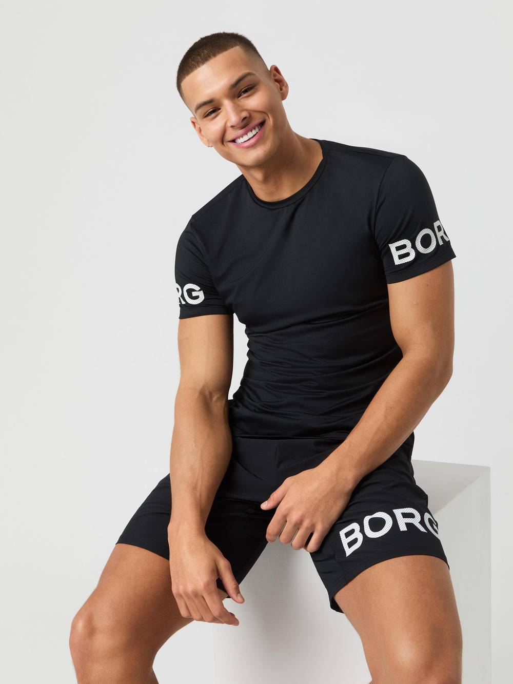 Borg T-Shirt - Men - Black White Logo | Björn Borg