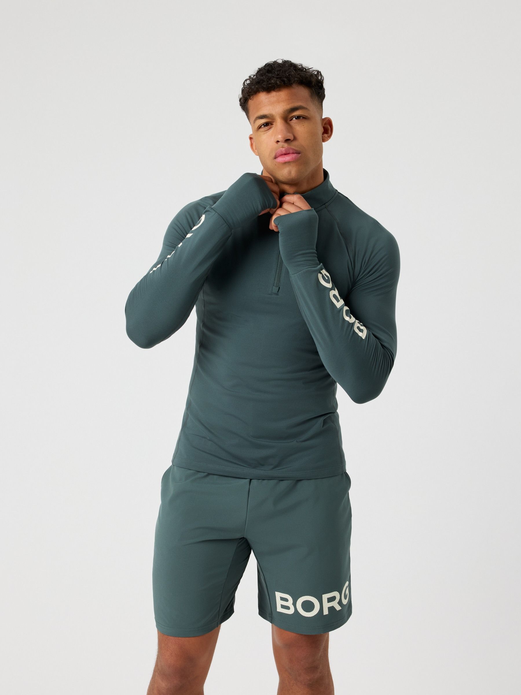Borg Midlayer Half Zip - Men - Black Beauty | Björn Borg