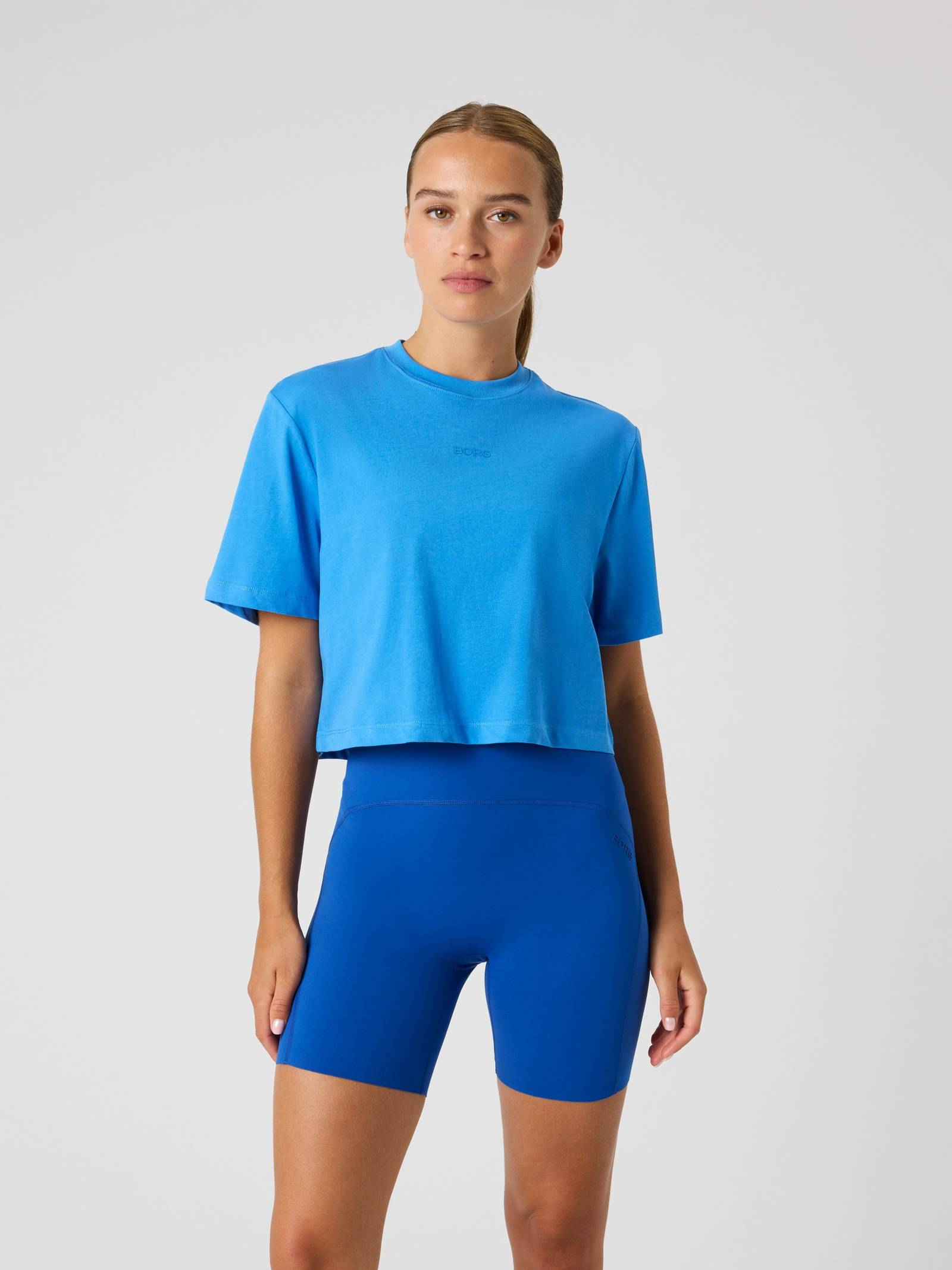 Björn Borg - Studio Oversized Cropped T-Shirt Palace Blue Dames - Image 1