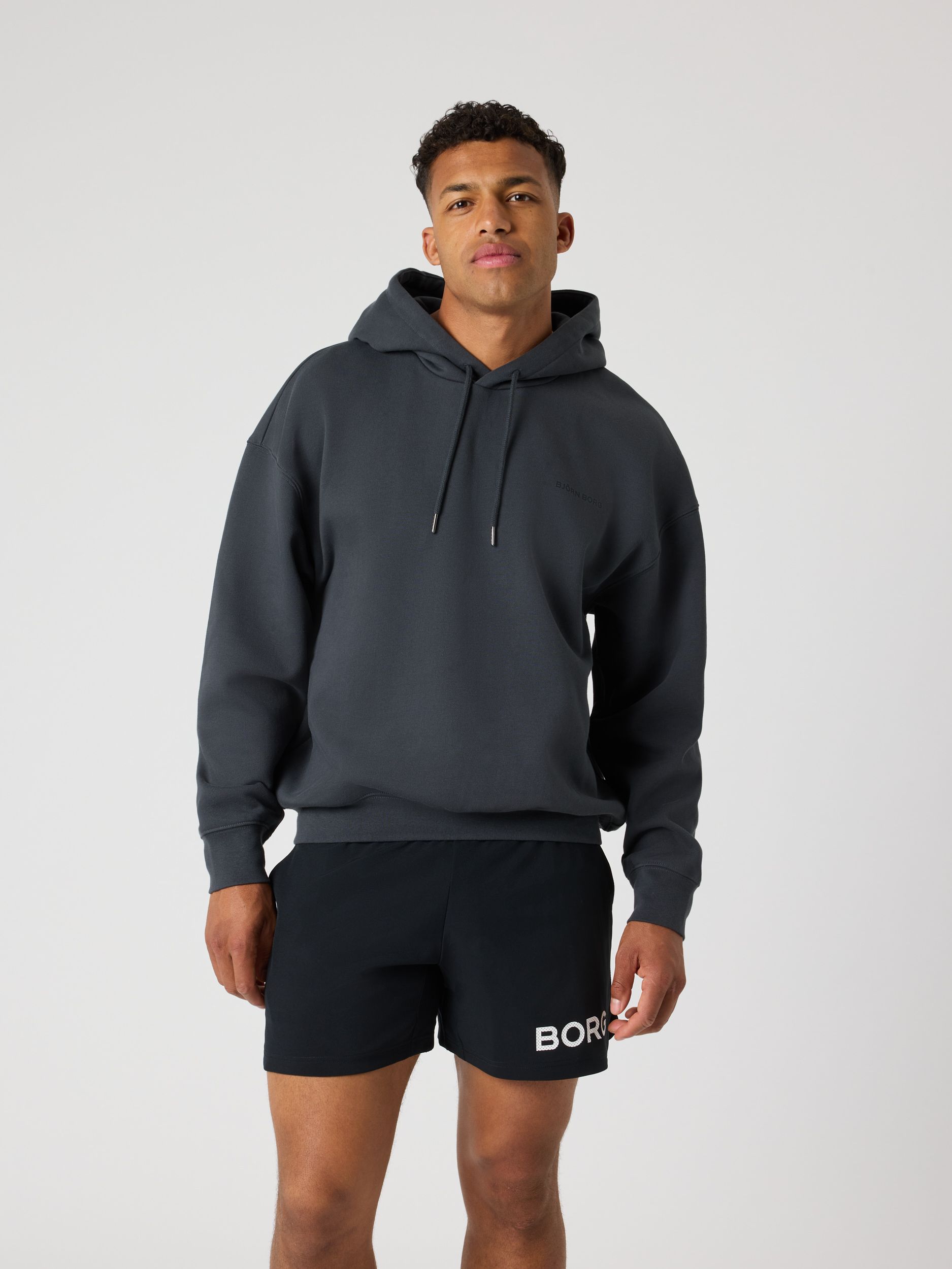 Borg Oversized Zip Hoodie - Men - Black Beauty | Björn Borg