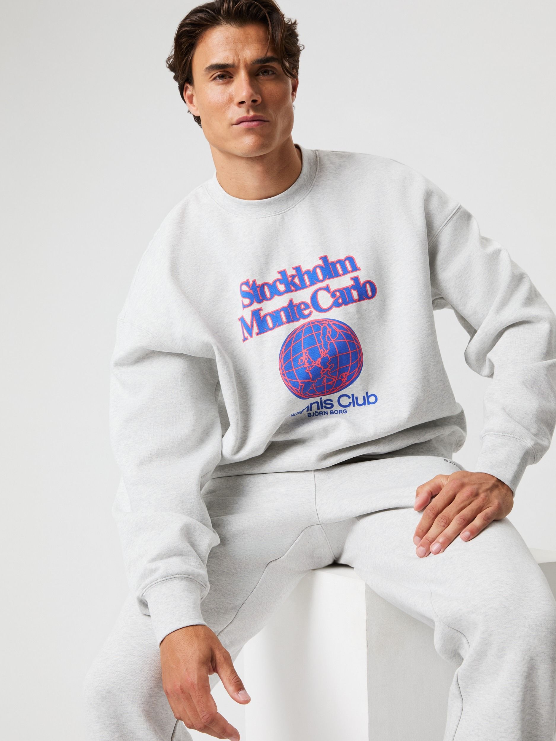 Borg Oversized Sweatshirt - Ultra Light Grey Melange | Björn Borg