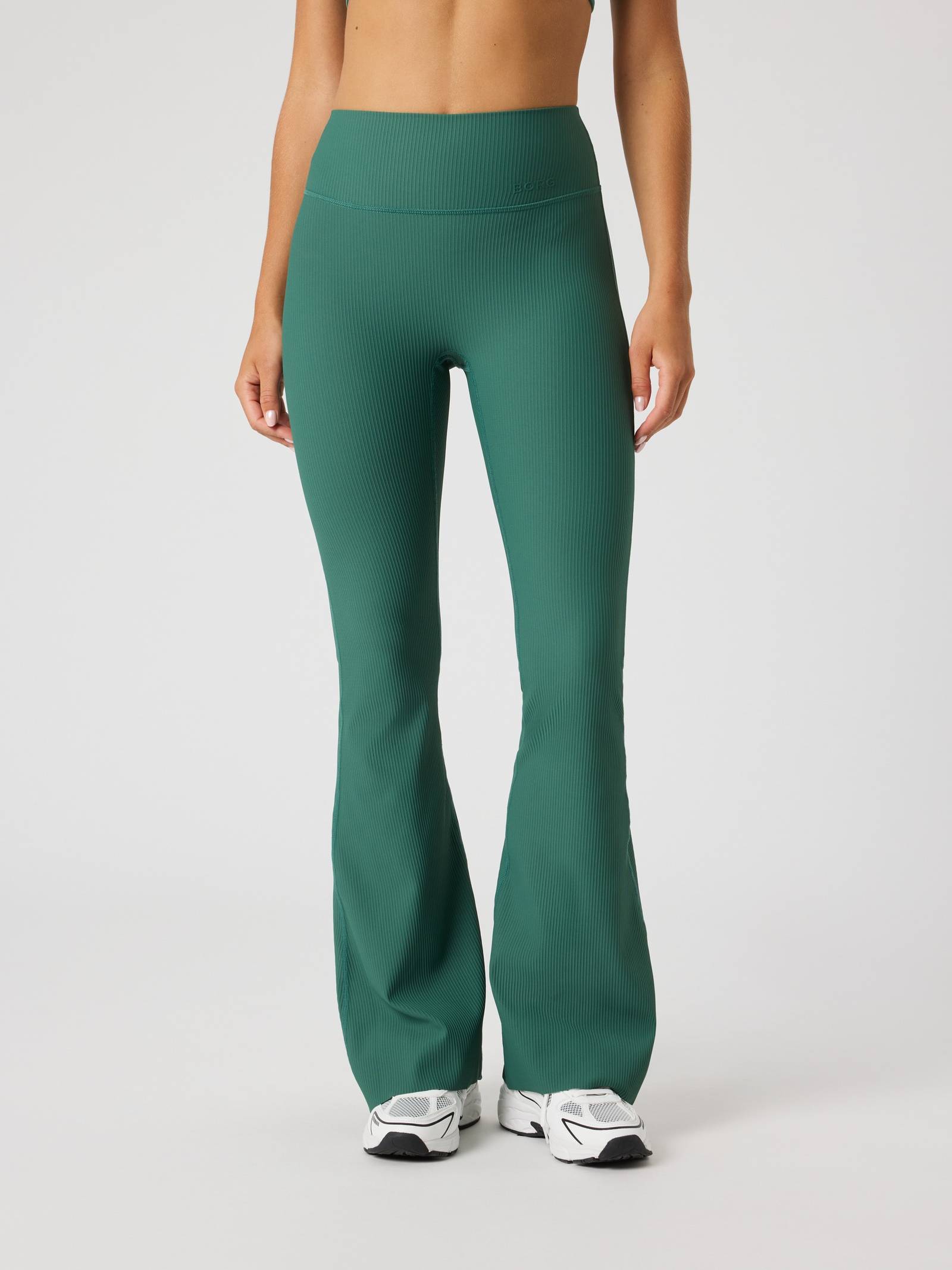 Björn Borg - Studio Ribbed Flare Tights Regular Mallard Green Women - Image 1