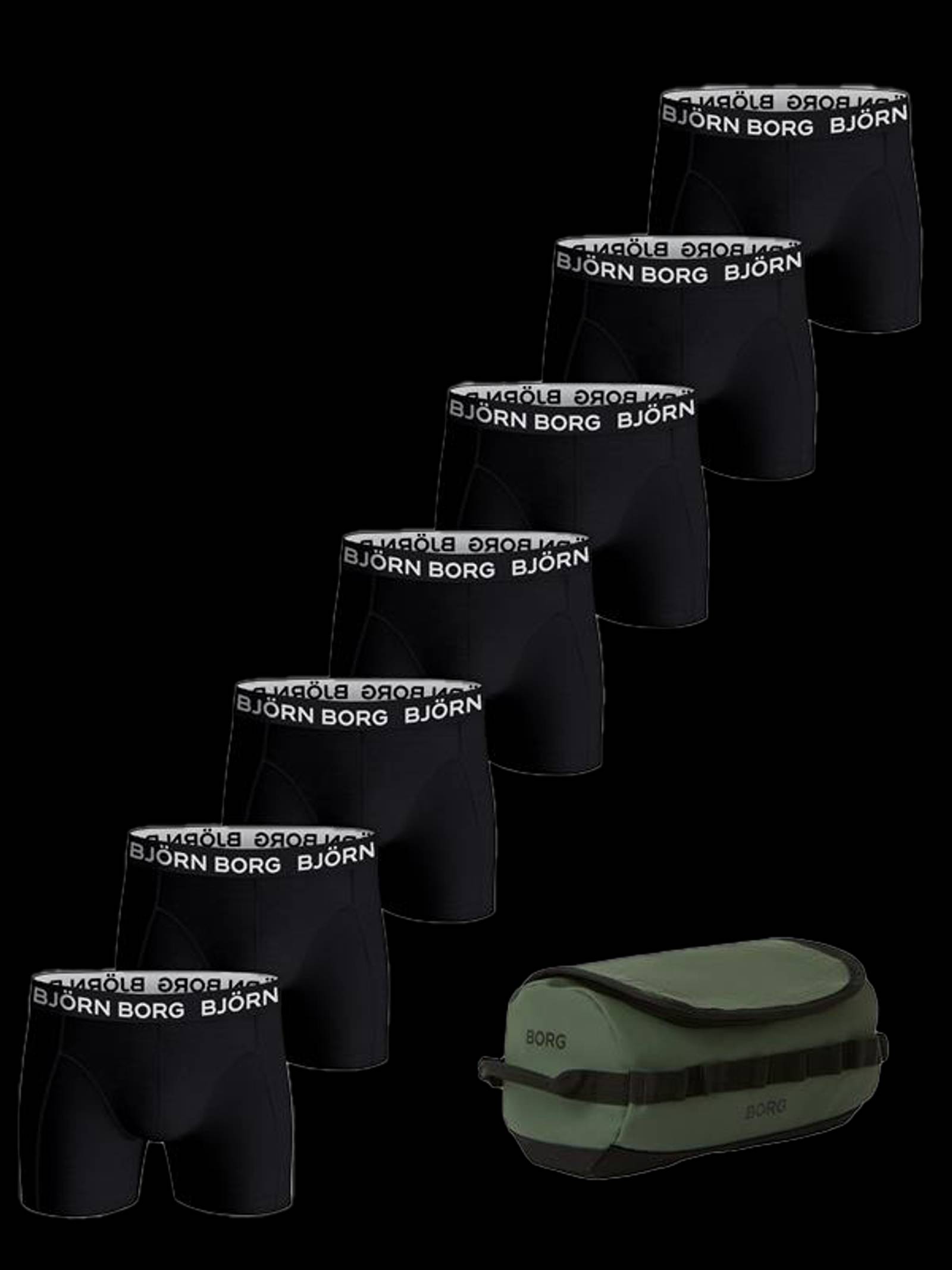 Cotton Stretch Boxers + Wash Bag 7-pack image 1