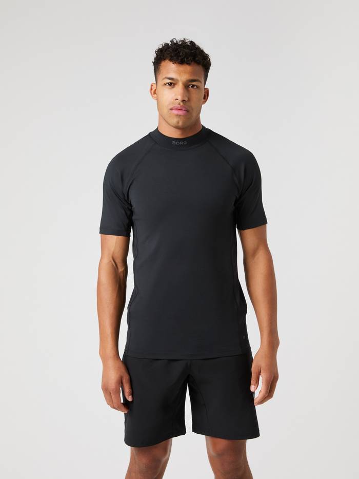 Björn Borg - Borg Mock Neck T-Shirt Black Beauty