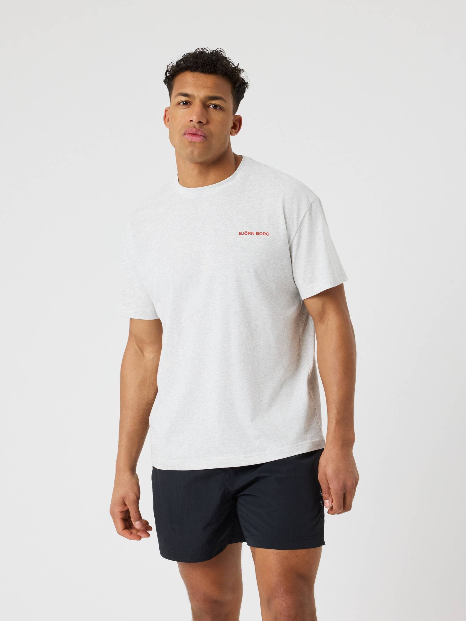 Björn Borg - Borg Gym Oversized T-Shirt Ultra Light Grey Melange Men - Image 1