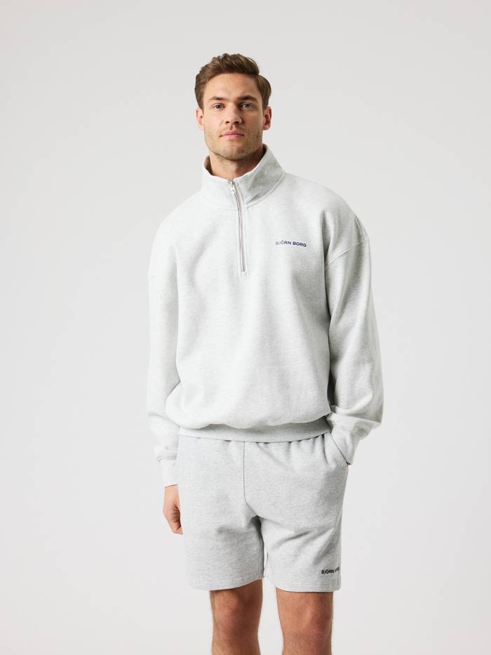 Björn Borg - Borg Oversized Half-Zip Ultra Light Grey Melange