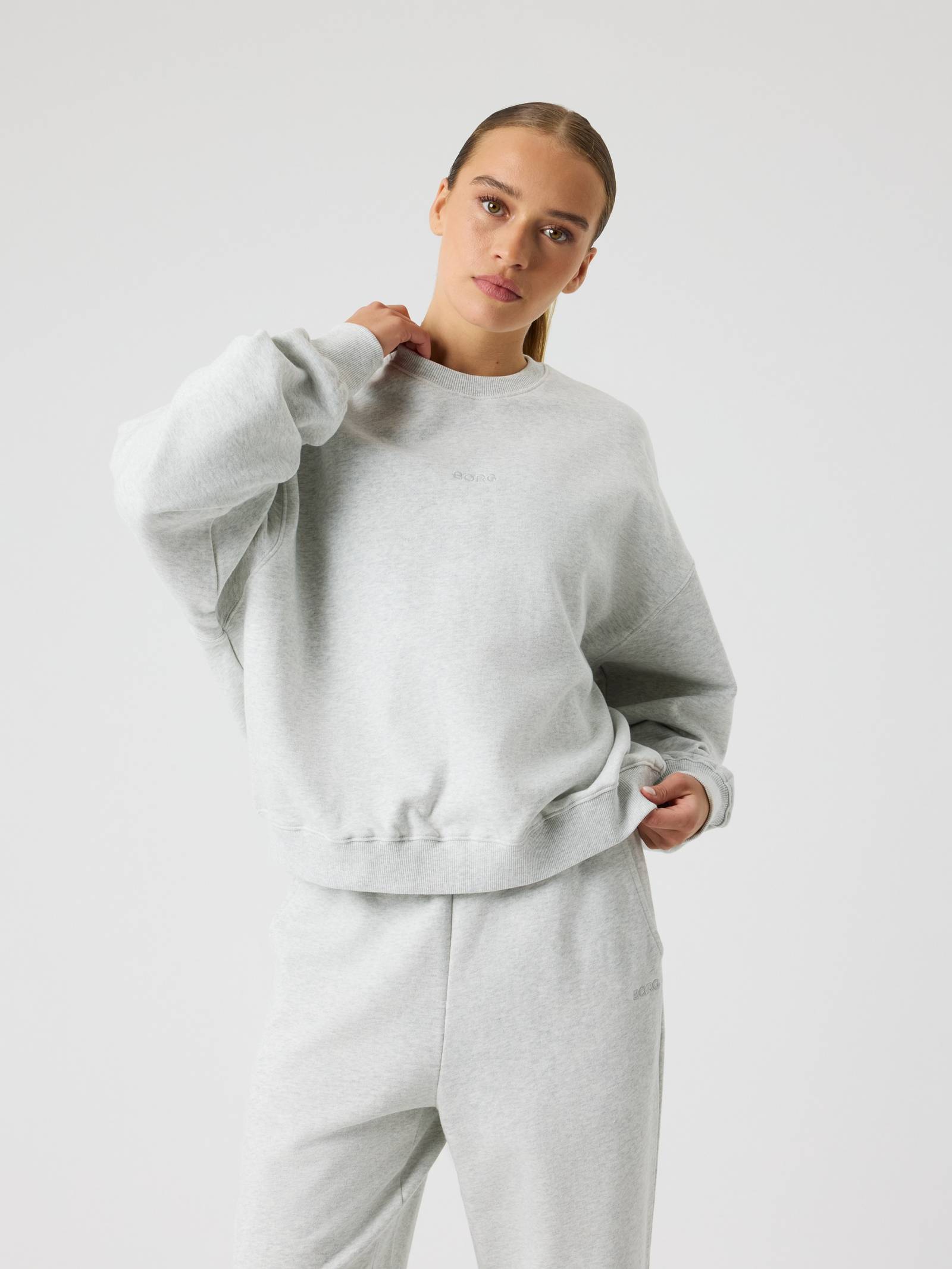 Björn Borg - Studio Oversized Sweatshirt Ultra Light Grey Melange Dam - Image 1