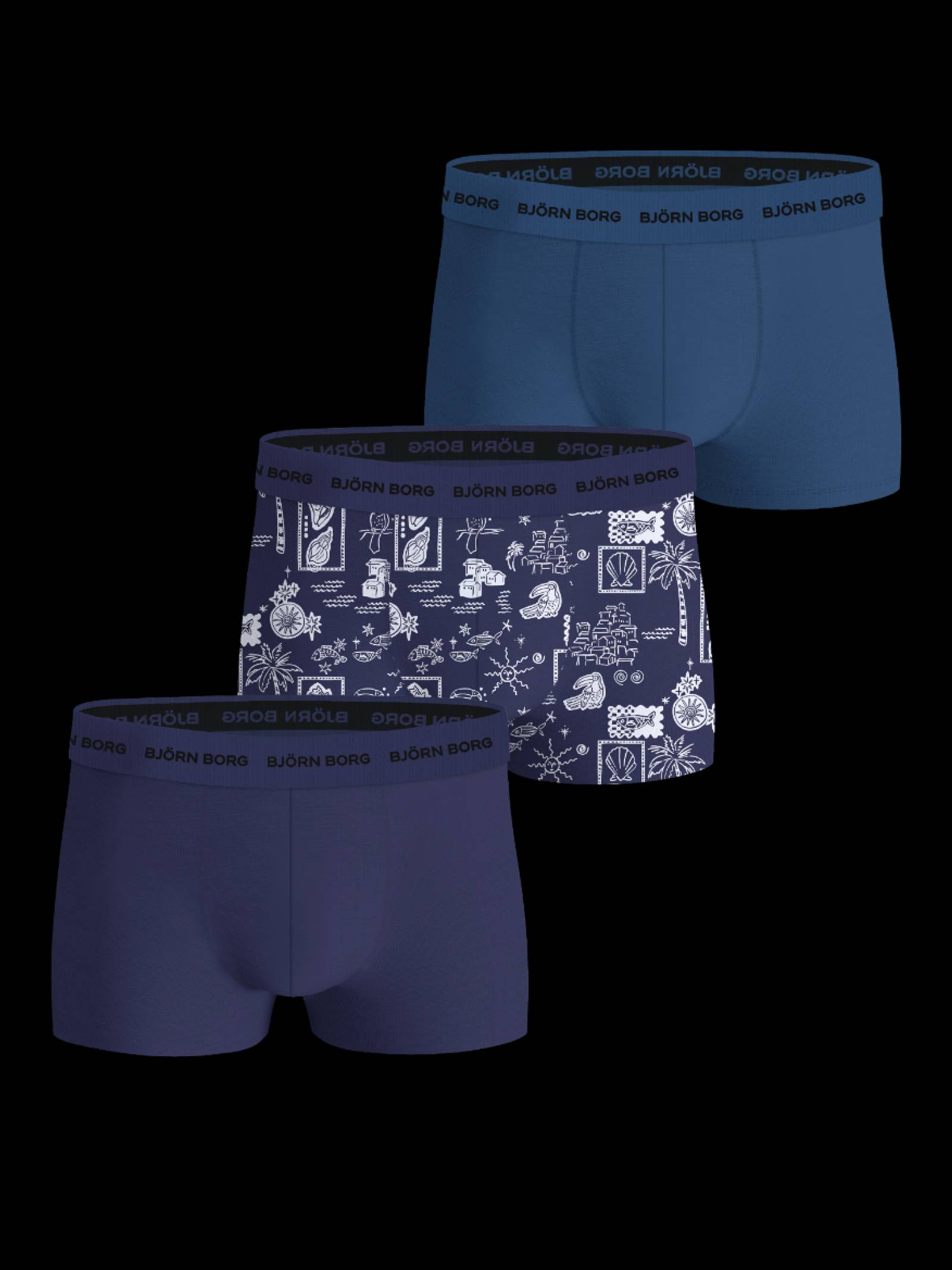 Björn Borg - Cotton Stretch Trunks 3-pack Multi Men - Image 1