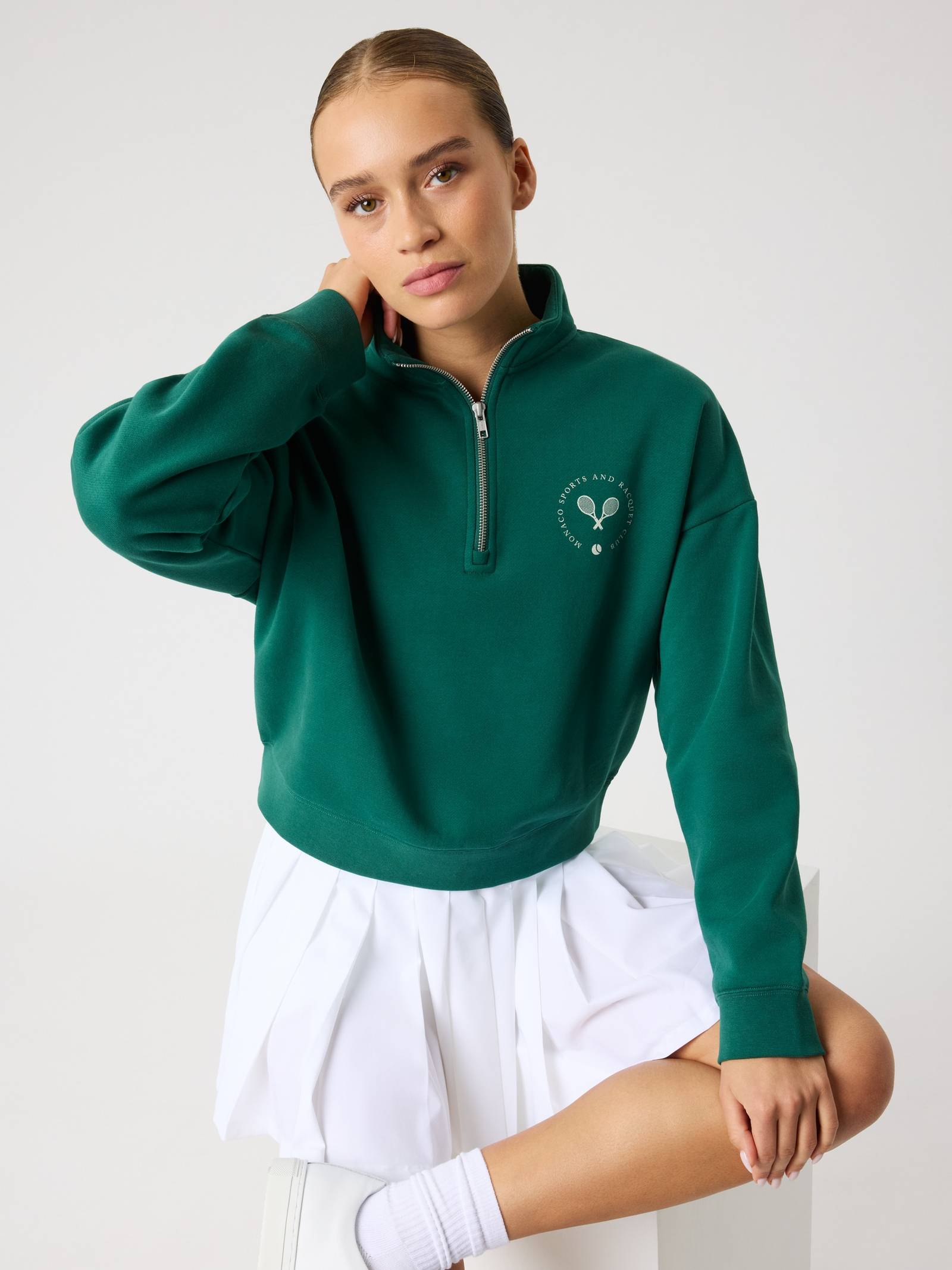 Björn Borg - Borg Halfzip Sweatshirt Posy Green Dam - Image 1