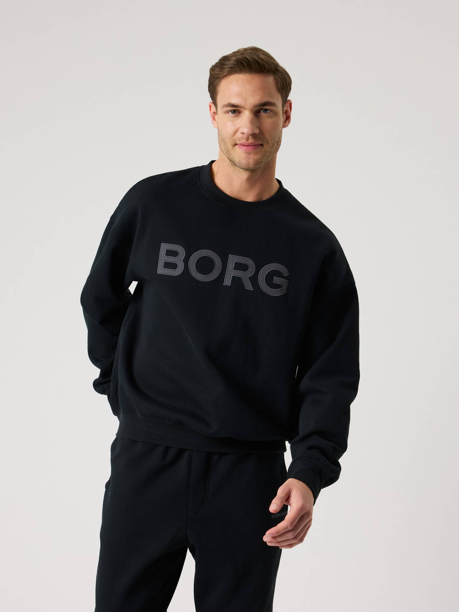 Björn Borg - Borg Oversized Logo Sweatshirt Black Beauty Heren - Image 1