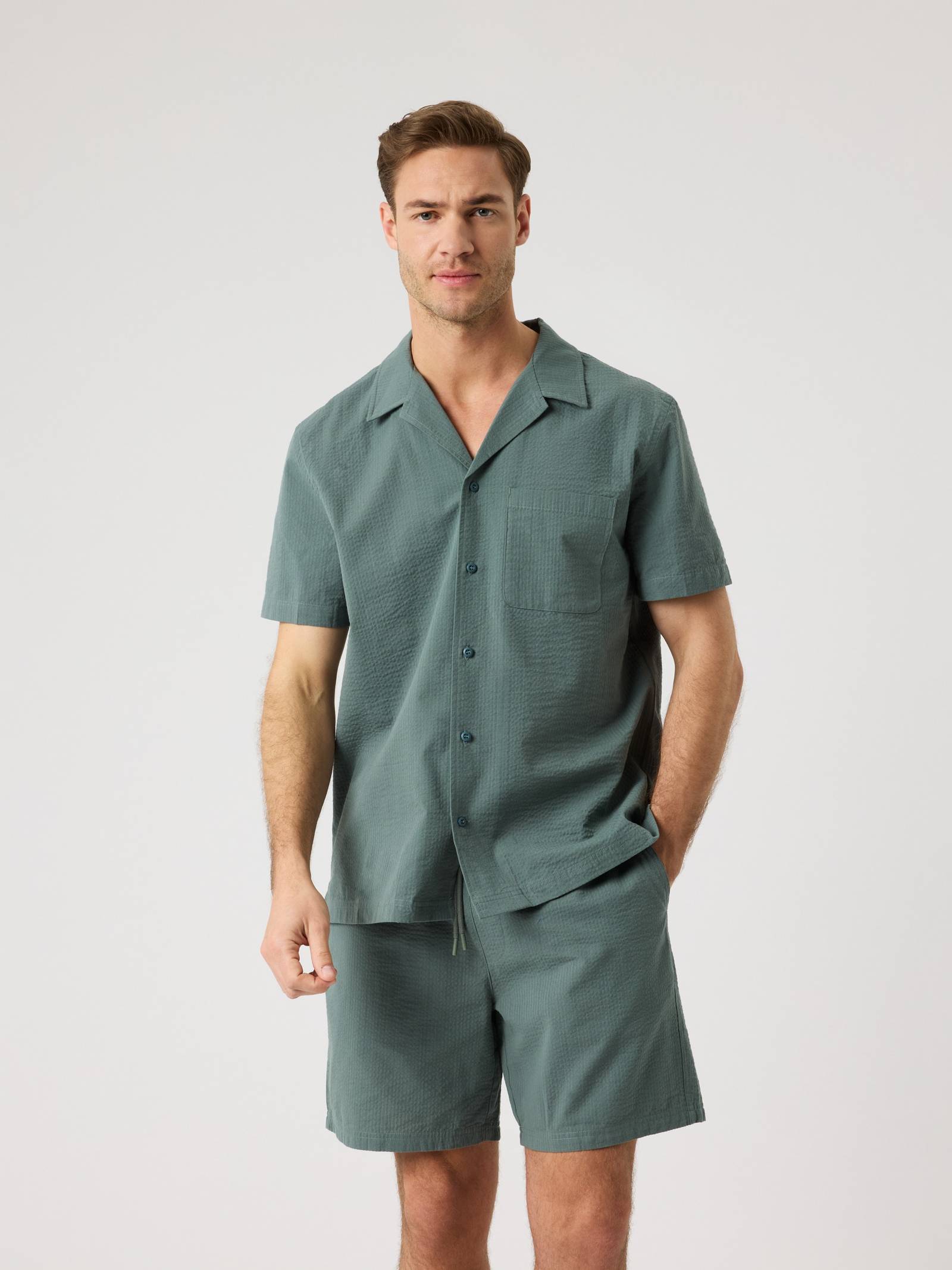 Björn Borg - Borg Seersucker Resort Shirt Balsam Green Men - Image 1