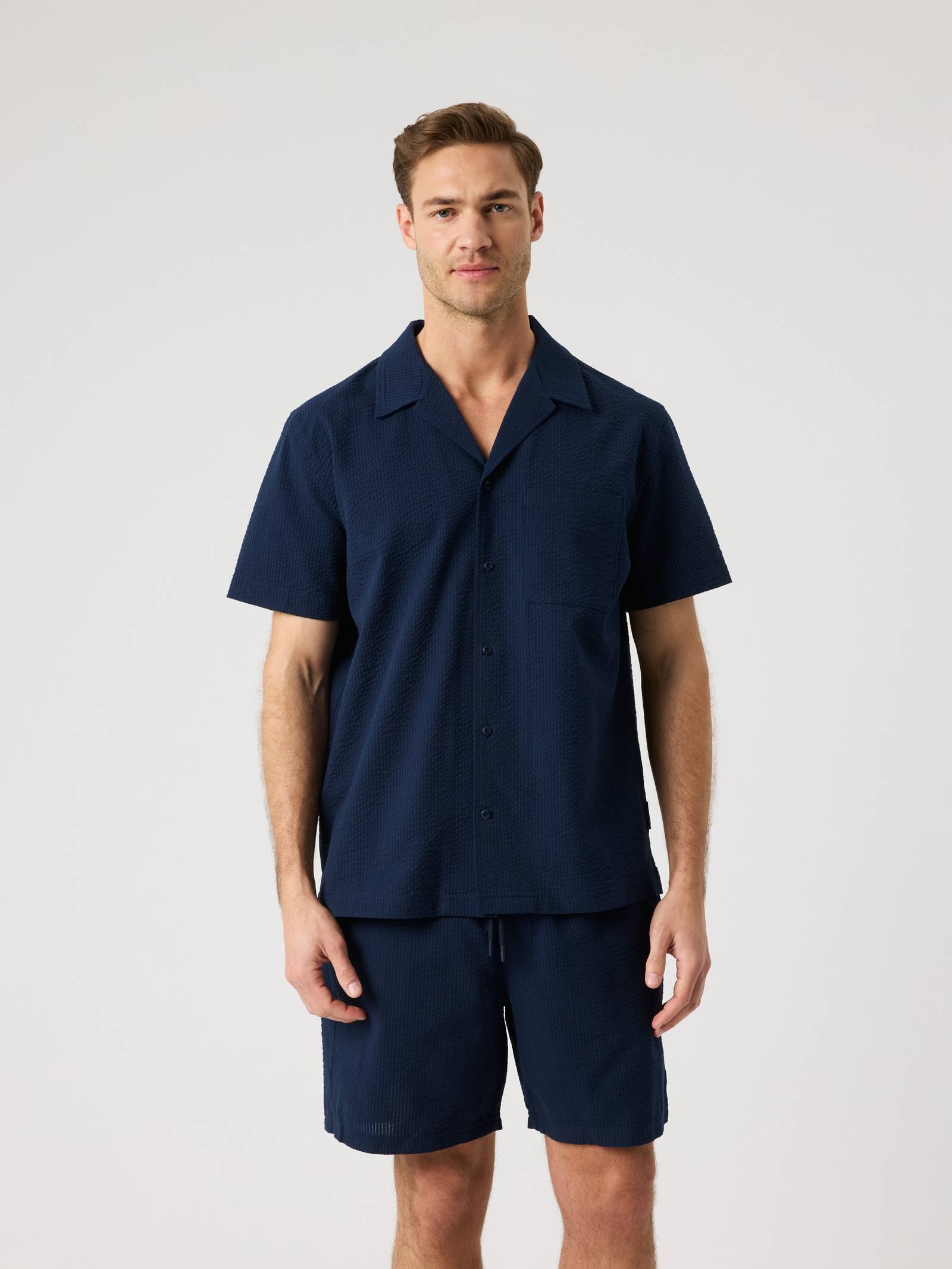 Björn Borg - Borg Seersucker Resort Shirt Night sky Men - Image 1