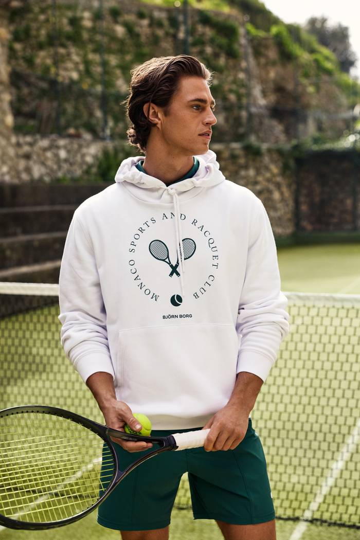 Björn Borg - Borg Classic Print Hoodie Brilliant White