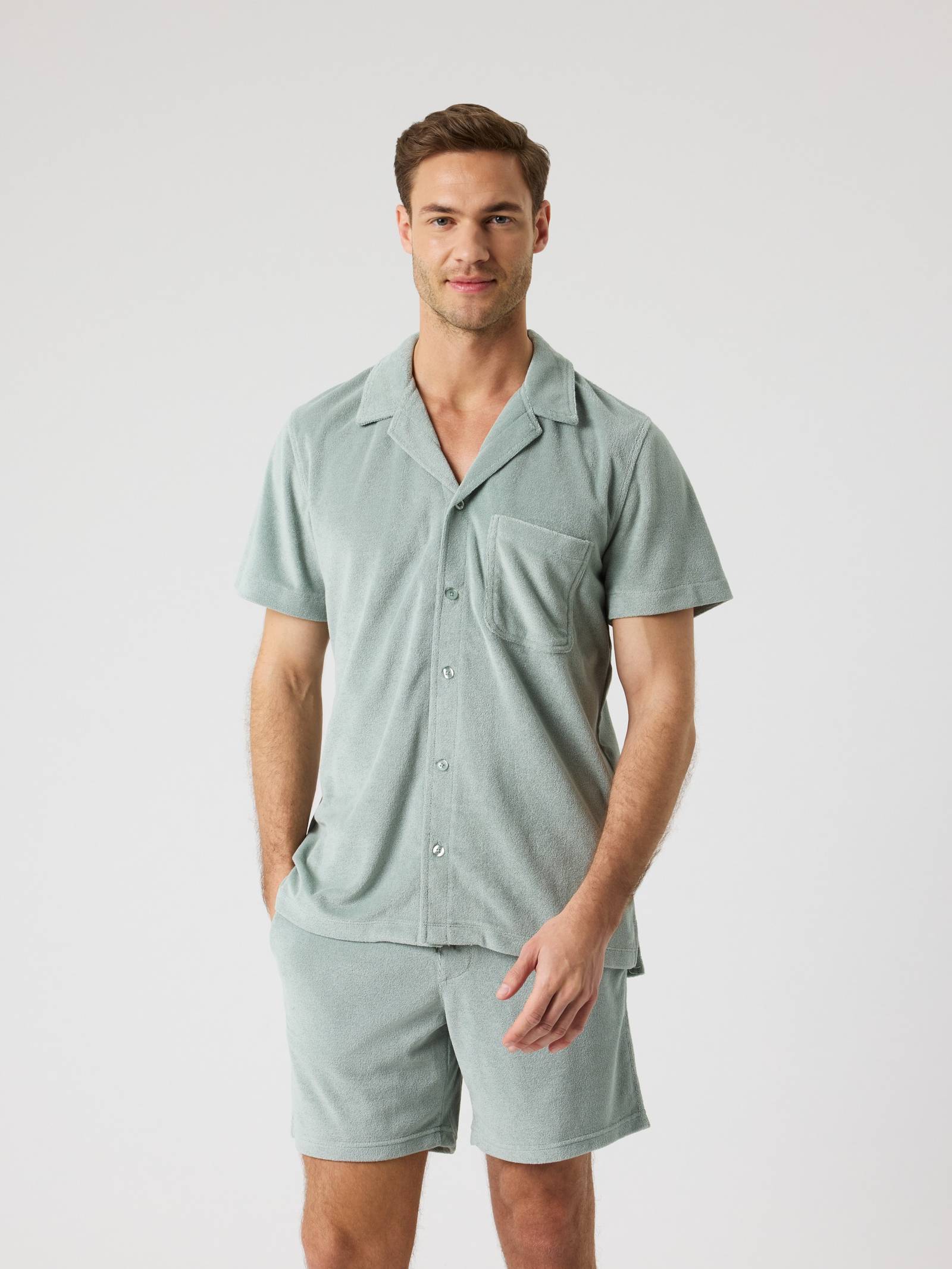 Björn Borg - Borg Toweling Pool Shirt Slate Gray Herr - Image 1