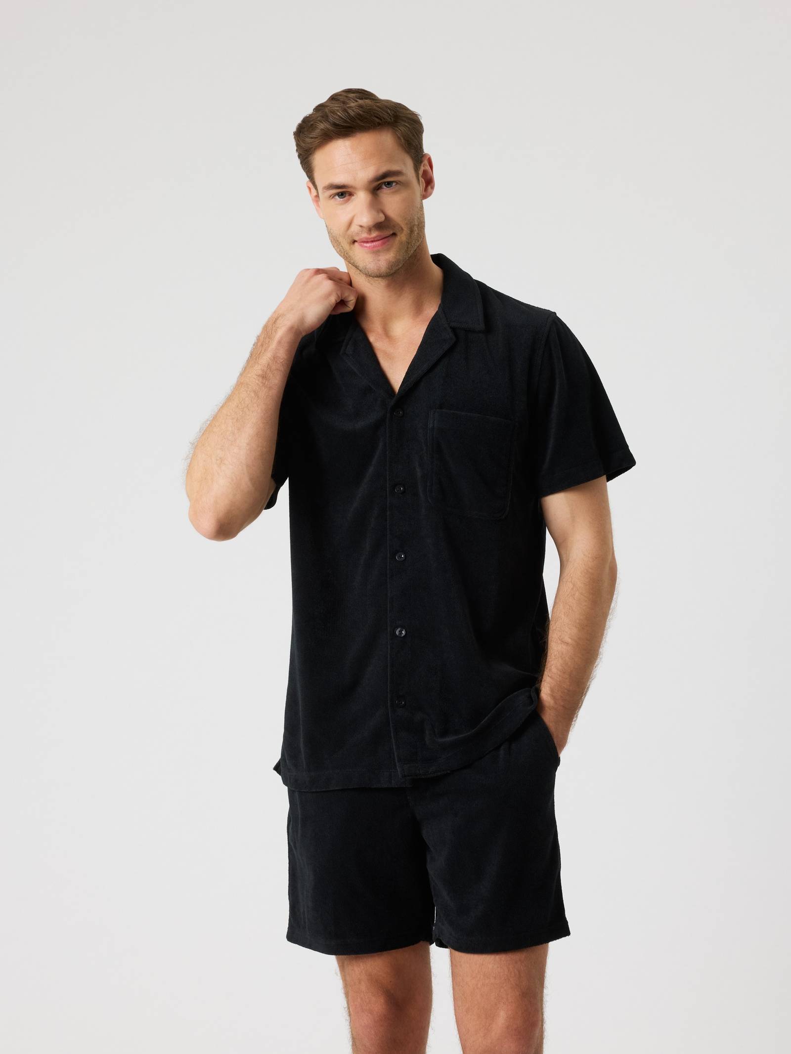 Björn Borg - Borg Toweling Pool Shirt Black Beauty Herr - Image 1