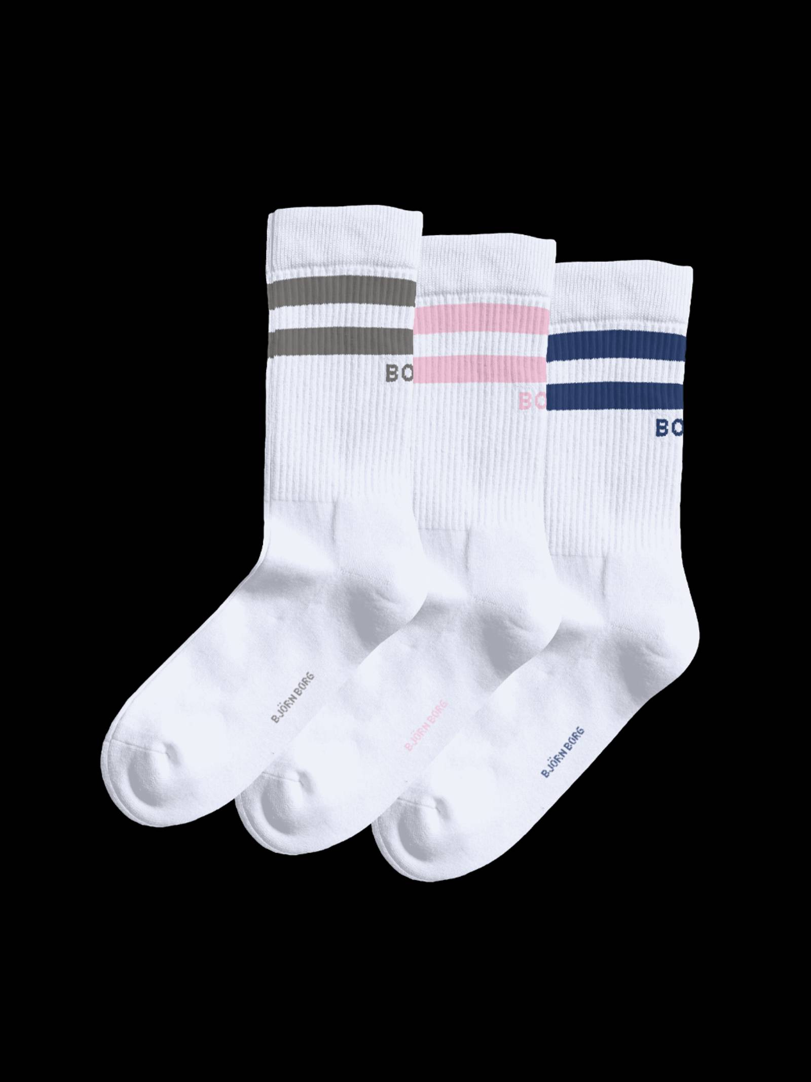 Björn Borg - Classic Crew Socks 3-pack Multi Women - Image 1