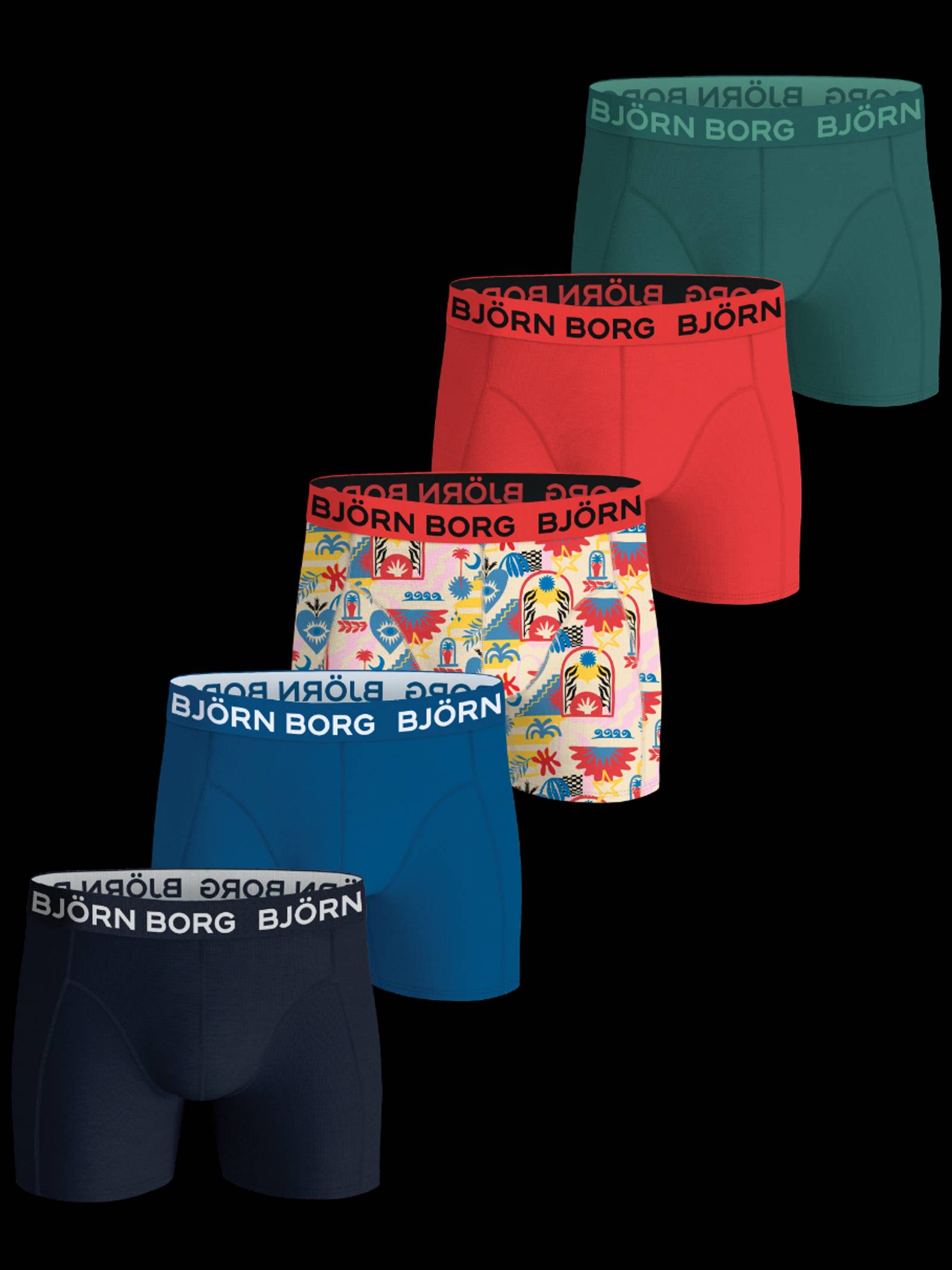 Björn Borg - Cotton Stretch Boxers 5-pack Multi Kids - Image 1