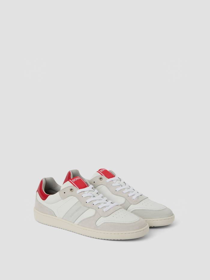 Björn Borg - Men's Legacy Leather Sneakers White / Red