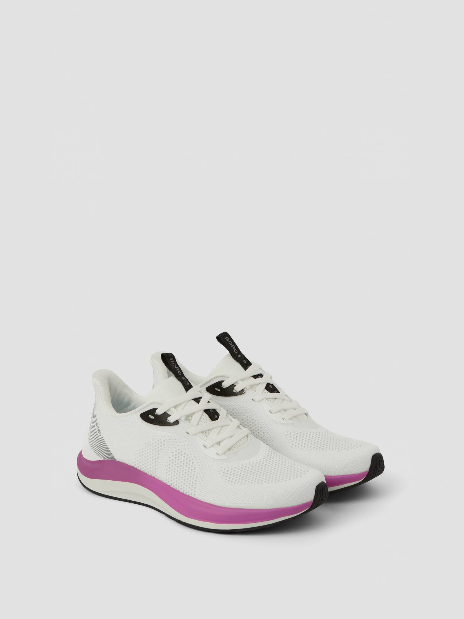 Björn Borg - Unisex Ace Knit Sneakers White / Pink Dam - Image 1